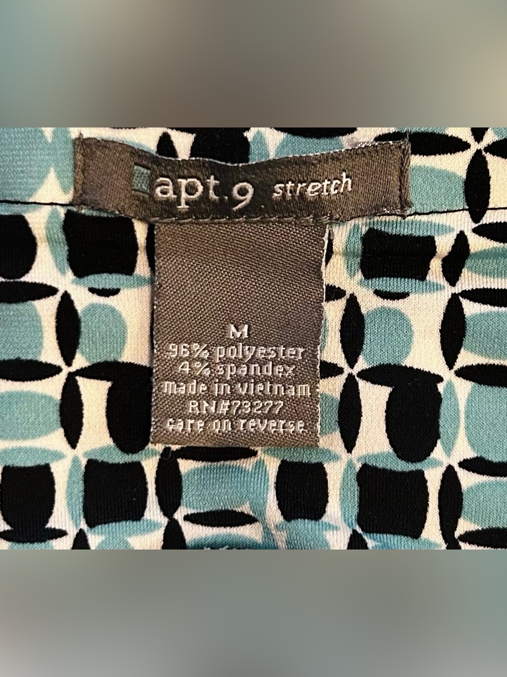 Apt. 9 Teal and Black Geometric  Skirt - Picture 2 of 3